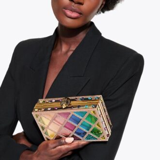 Crystal Quilt Box Clutch Bag