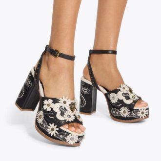 Flower Western Platform Heel
