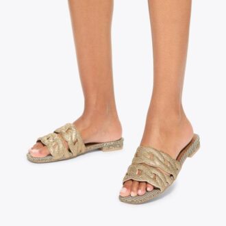 Kristallen ketting platte sandaal