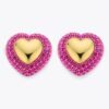 Pave Heart Stud Oorbellen