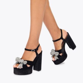 Platform sandalen met strik